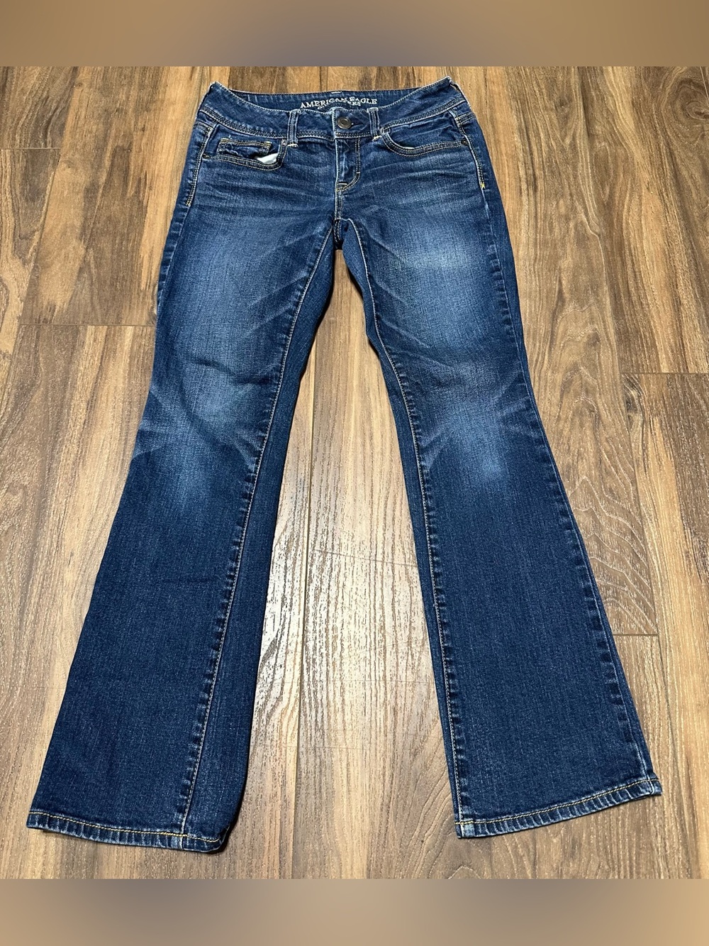 American Eagle Skinny Kick BootJeans Women’s 4 Blue Stretch Low-Rise Bootcut